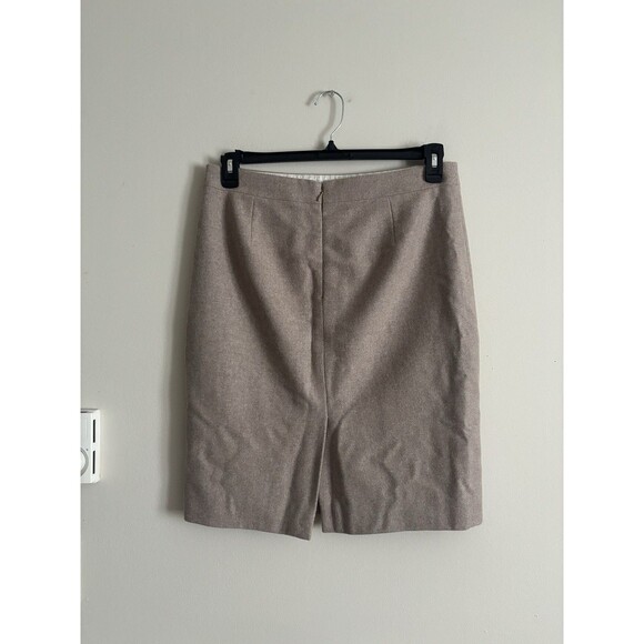 J Crew The Pencil Skirt Size 8 Medium Wool Tan Brown Lined Preppy Professional - Picture 5 of 5